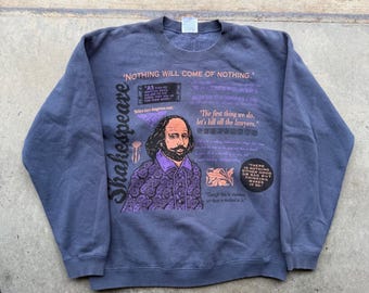 Sudadera vintage del Festival Shakespeare de Oregón Gildan William Shakespeare Azul marino Talla L