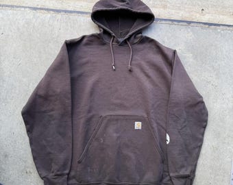 Vintage Carhartt Black hoodie super faded size large