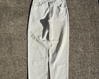 Jeans Levis SilverTab holgados vintage, color blanco roto crema, estilo años 90, para hombre, talla 34 x 33.