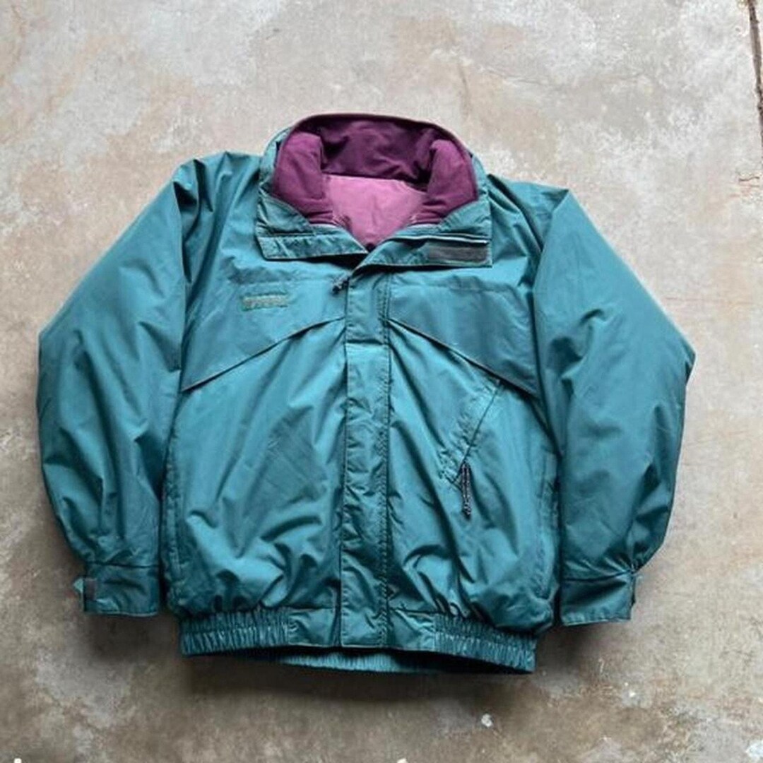 Columbia Men's Padded Puffer Jacket, Size L Nylon gray type Vintage Second Hand