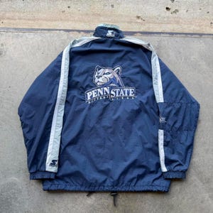 Cortavientos vintage de los Penn State Nittany Lions con cremallera completa, marca Starter, talla 2XL (universitaria).