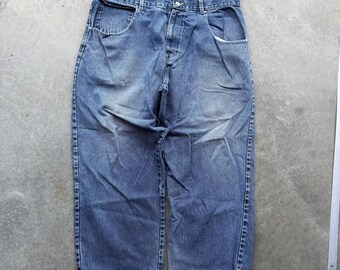 Pantalones vaqueros anchos azules de la marca de skate Y2K Joker, talla 40 x 26