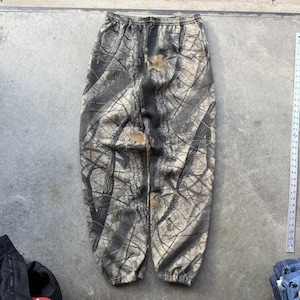 Vintage Jerzees Outdoors Realtree Camo Mossy Oak Sweatpants Baggy Size Large image 1
