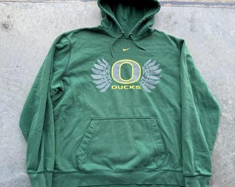 Y2K Nike Oregon Ducks green center swoosh hoodie size 2XL boxy fit