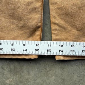 Pantalones de carpintero Carhartt vintage color tostado con parche de cuero, talla 42 x 30 imagen 8