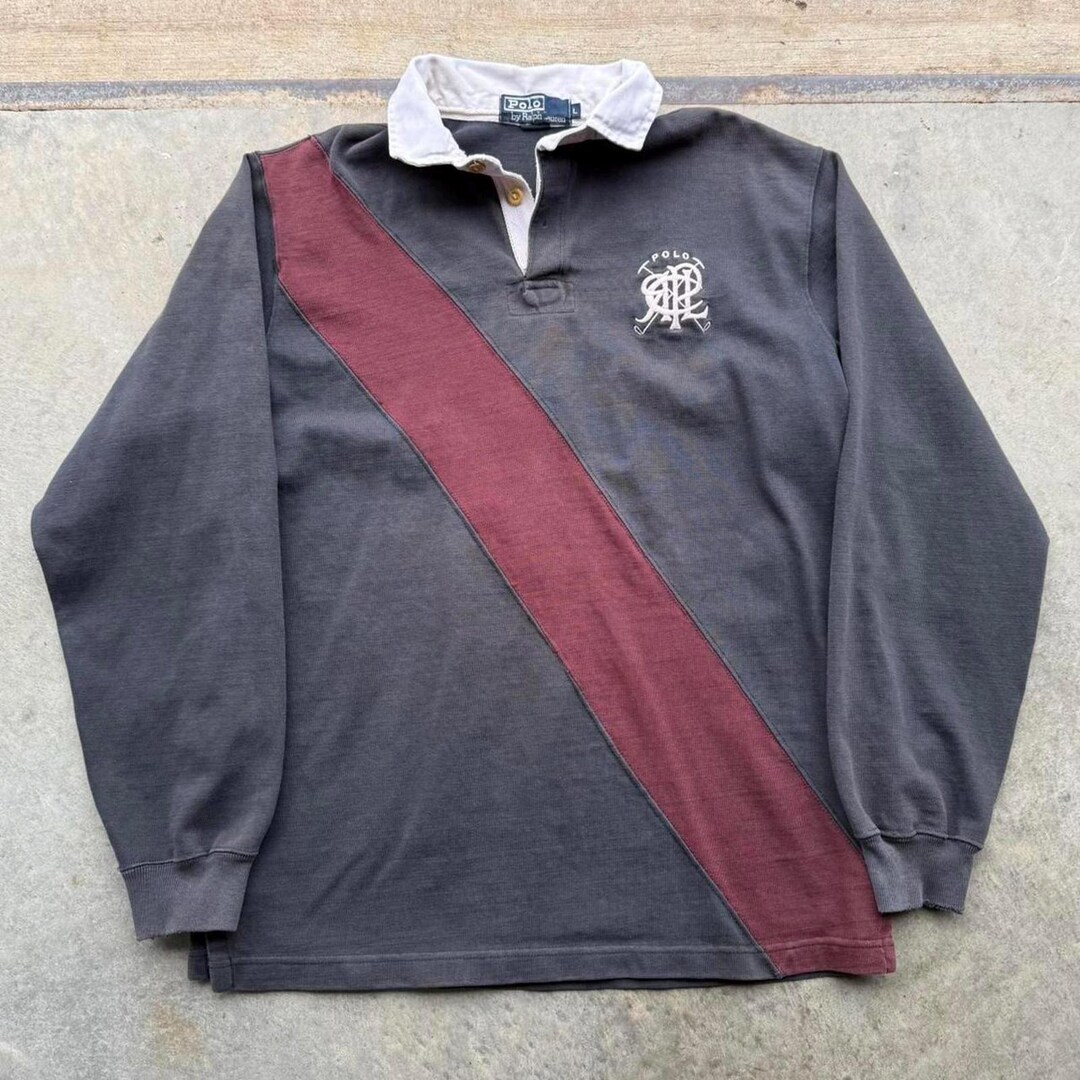 Vintage Polo Ralph Lauren Black Rugby Polo Long Sleeve Size Medium - Etsy