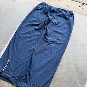 VTG Y2K Nike navy blue baggy track pants lined size XL Striped image 8