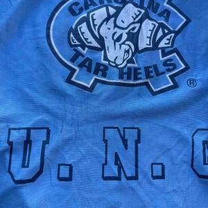 Vintage 90s UNC Tarheels blue basketball jersey size medium Jordan image 5