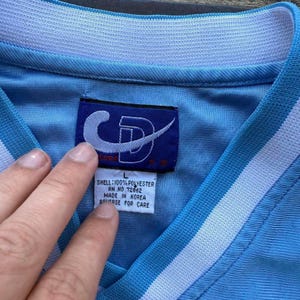 Vintage 90s UNC Tarheels blue basketball jersey size medium Jordan image 3
