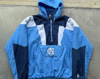 Vintage UNC Tarheels blue puffer jacket Starter size Large boxy fit Carolina