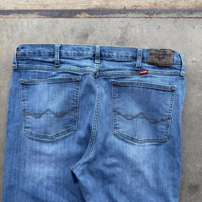 VTG Y2K Blue Denim Wrangler Straight Fit Jeans Größe 38 x 30 Bild 4