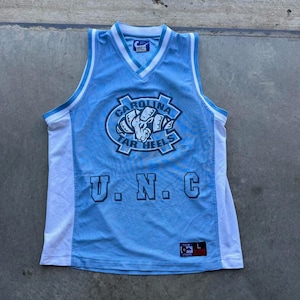 Vintage 90s UNC Tarheels blue basketball jersey size medium Jordan image 1