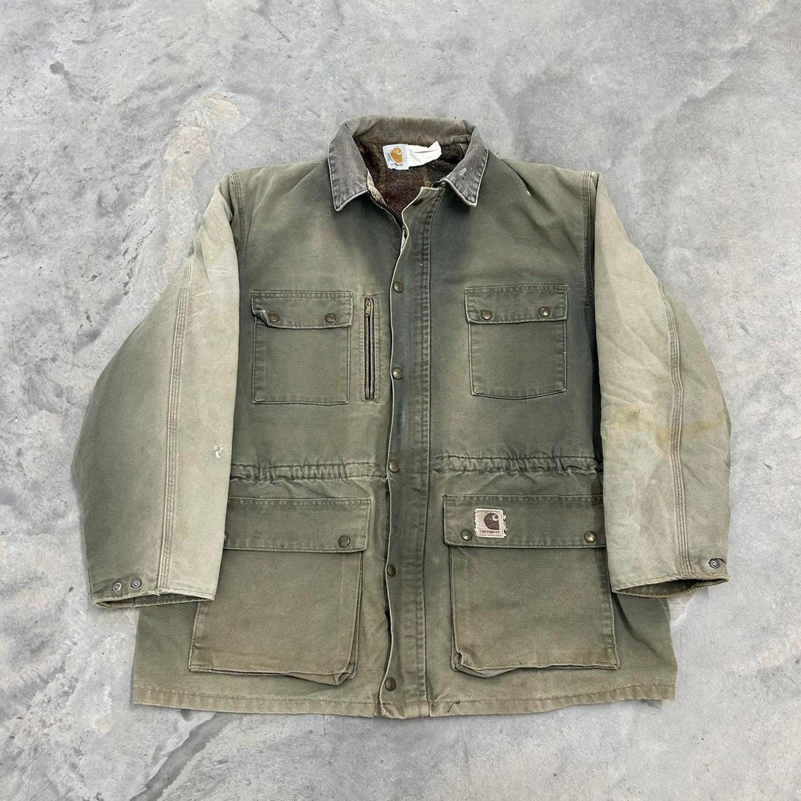 Carhartt men's 90s vintage VO2 CHT faded brown quilt lined