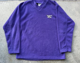 vintage Baltimore Ravens Fleece violet pull grande taille brodé