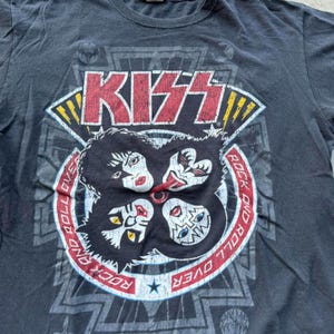 VTG Y2K Liquid Blue KISS Rock and Roll T-Shirt Größe XL Bild 2