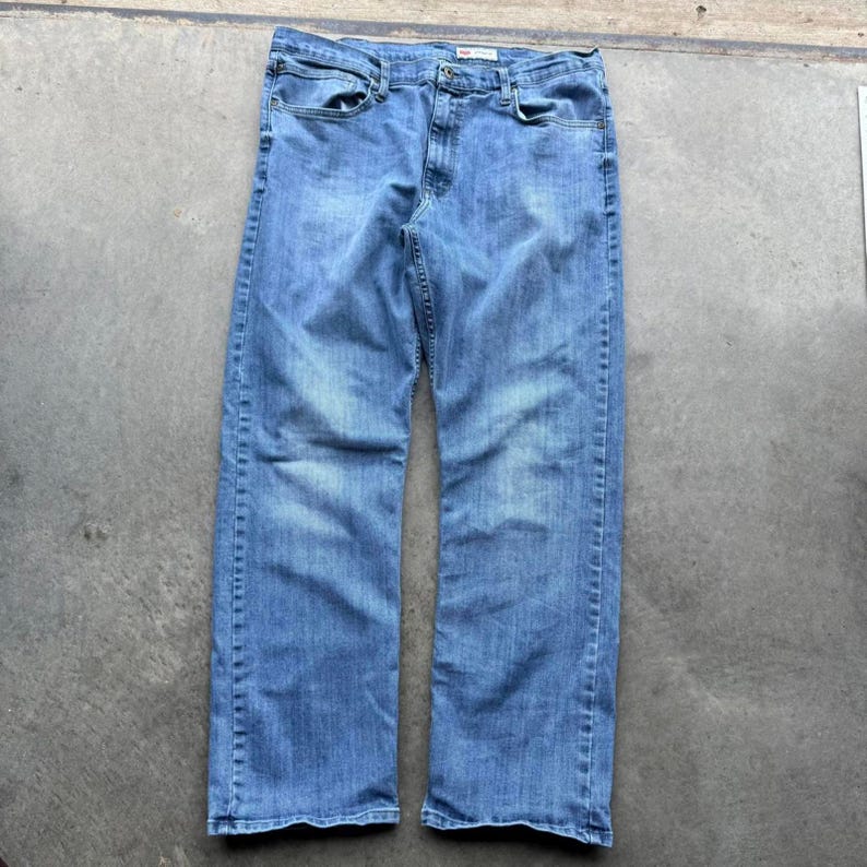 VTG Y2K Blue Denim Wrangler Straight Fit Jeans Größe 38 x 30 Bild 1