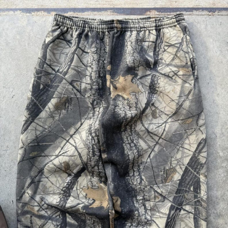 Vintage Jerzees Outdoors Realtree Camo Mossy Oak Sweatpants Baggy Size Large image 2