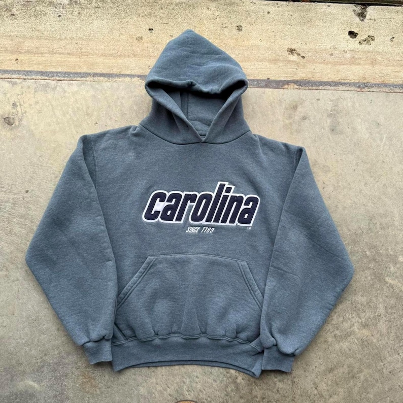 Vintage Russell Athletic UNC Tarheels grey hoodie women’s small image 1