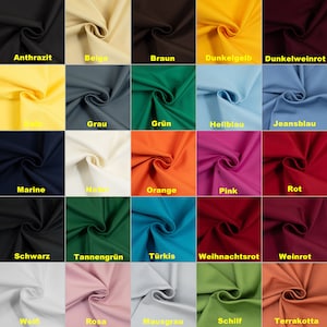 Puede incluir: Una carta de colores de muestras de tela en varios colores, incluyendo negro, blanco, rojo, azul, verde, amarillo, naranja, rosa, marrón y gris.