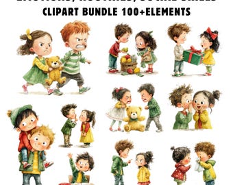 Social Emotional Learning & School Life Clipart Bundle: Daily Routine, Classroom Rules, Social Skills PNG