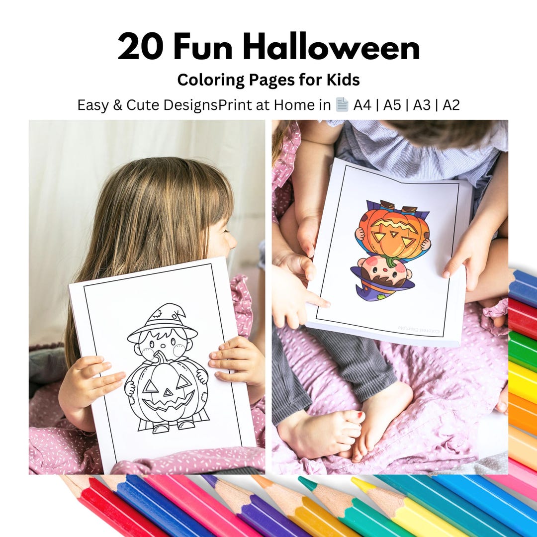 Halloween Coloring Pages for Toddlers | 20 Printable Designs (PDF - Etsy