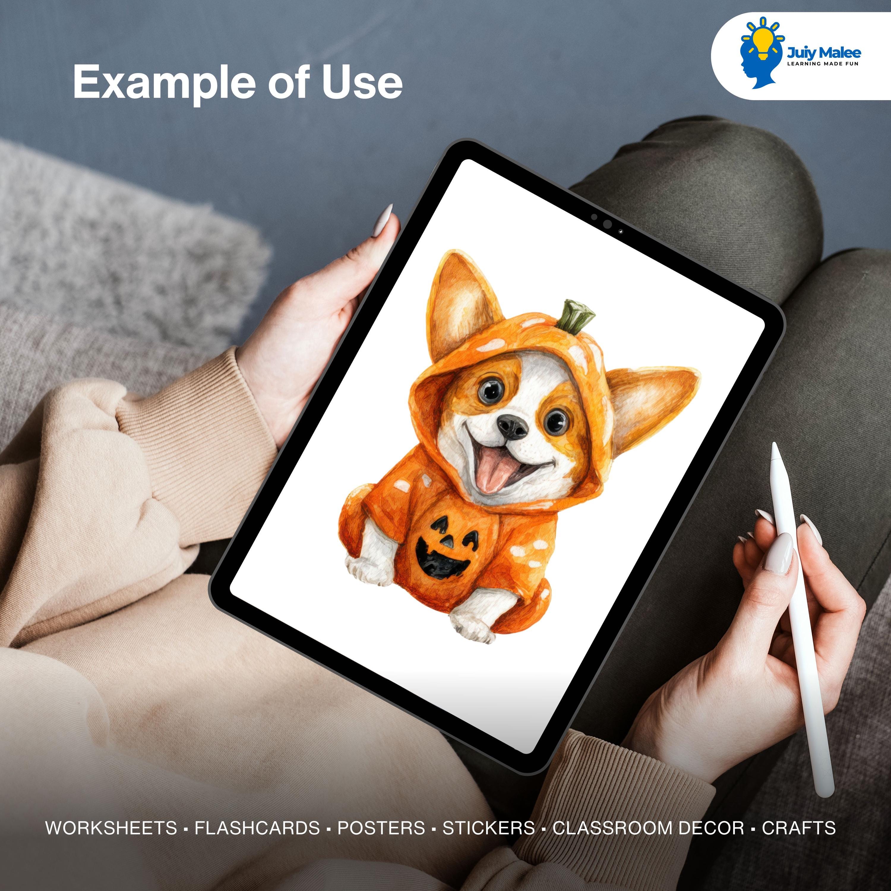 Halloween Dog Clipart Bundle (30 PNG) – Watercolor Pumpkin Dogs ...