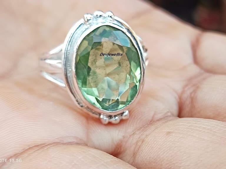 Gemporia Rashi Ratna Moon Stone Ring 1ct Hexagon Cut Ruby Gemstone