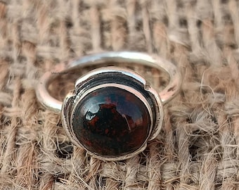 Natural Red Blood Stone Ring , 925 Sterling Solid Silver Ring , Oval Shape Ring , Silver Ring , Handmade Jewelry Ring, Women Gift Rings G282