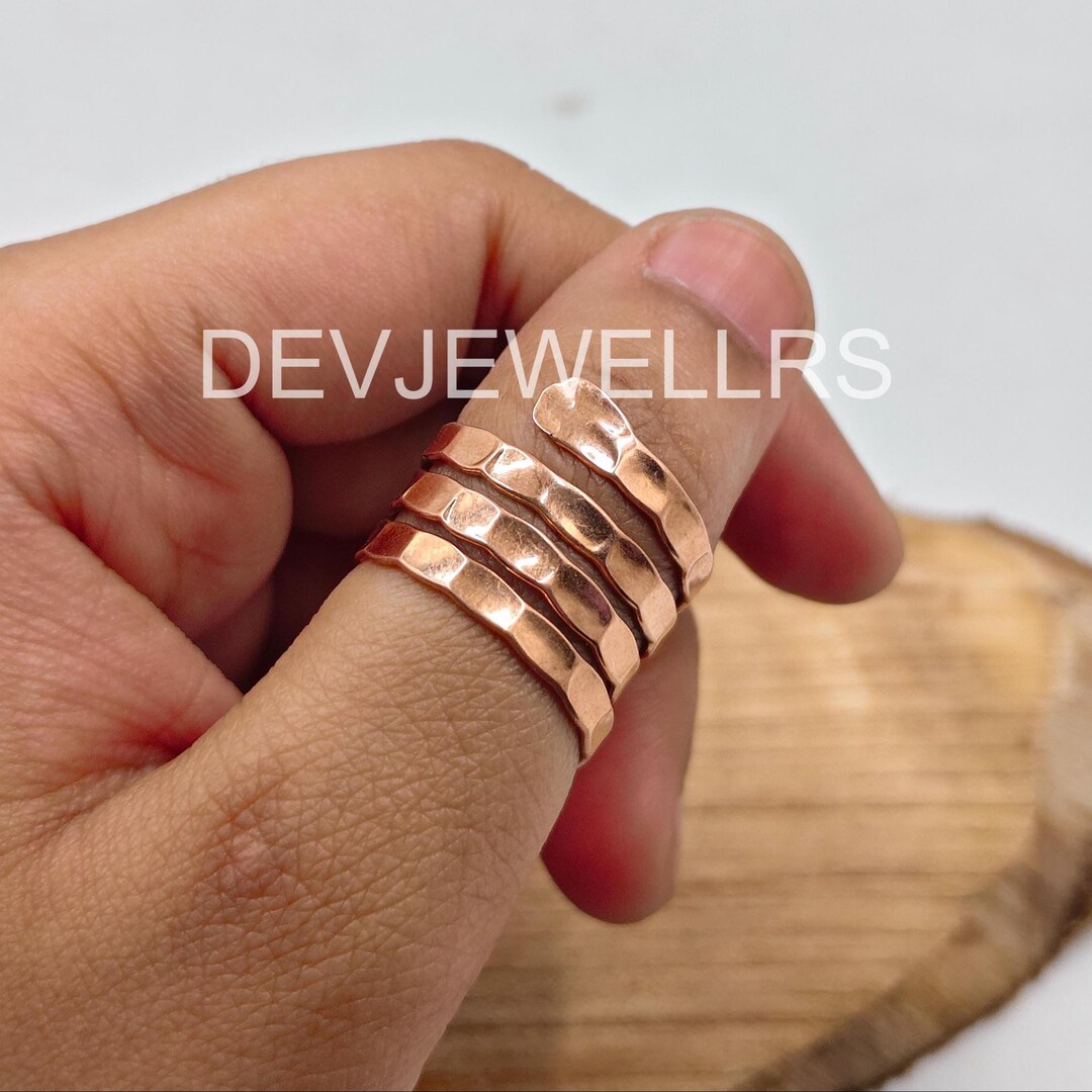 Solid Hammered Copper Band Ring, Wrap Ring, Healing Jewelry, Handmade ...