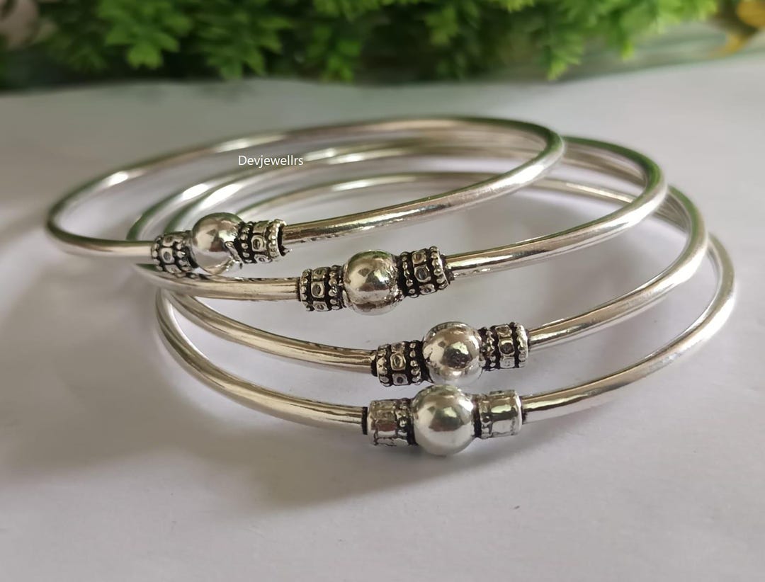 925 Silver Stacking Bracelets , Set of 4 Sterling Silver