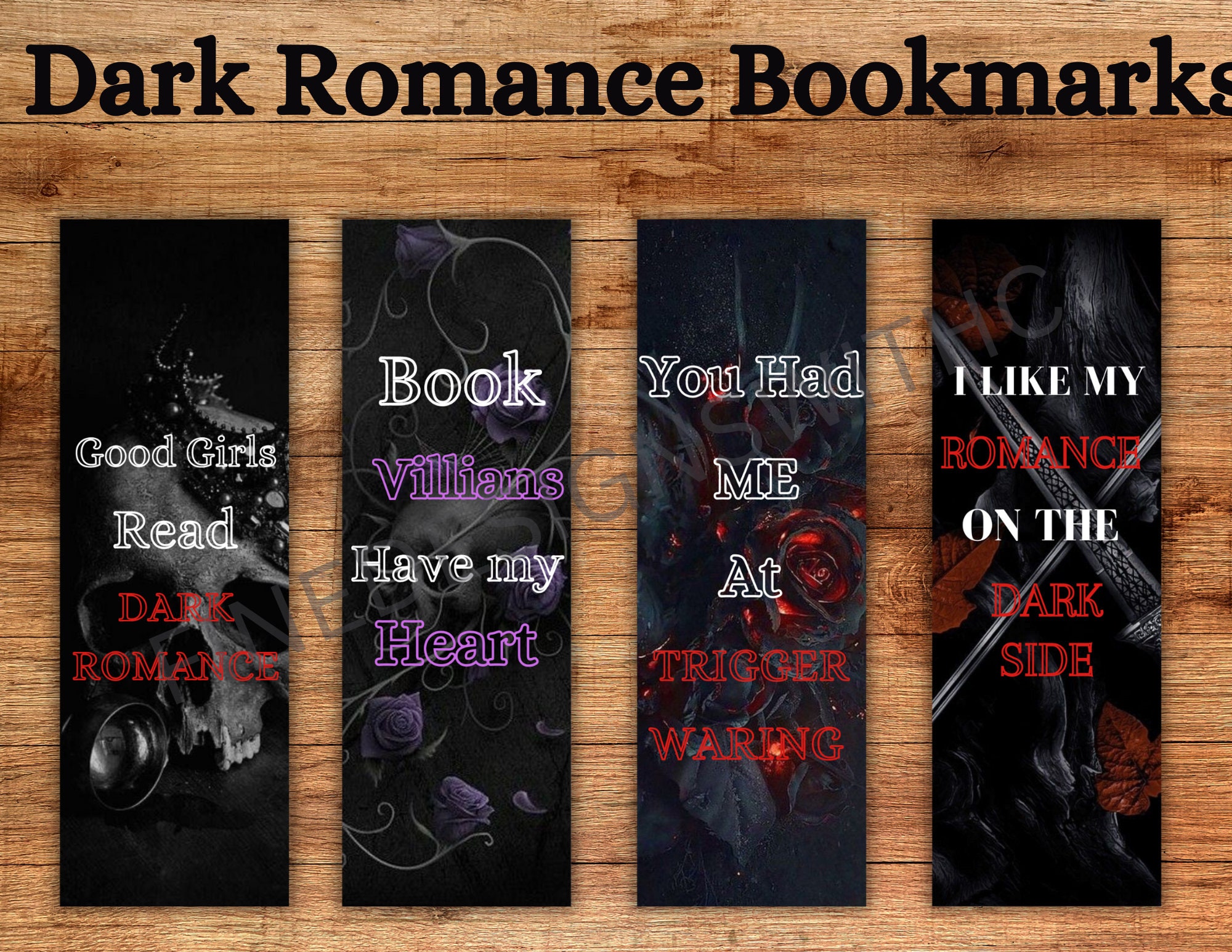 taraさま専用❤️ ARomantic メモ Dark Romance Reader Bookmarks Digital Printable Bookmarks