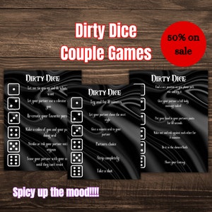Schmutziges Würfelspiel , Spiele für Paare , Spiele für Erwachsene , druckbare Spiele , Sofortiger Download , Kartenspiele , Date Night Spiele