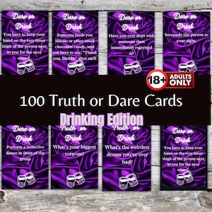 Juegos de beber de verdad o reto, juegos de cartas para adultos, juegos de pareja, juegos previos, descarga digital, juegos de cartas imprimibles, descarga instantánea
