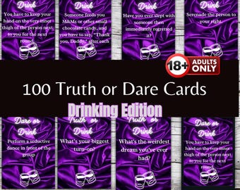 Truth and Dare Drinking Games, Adult Card Games, Couple Game Night, Foreplay Game, Digital Download, Printable Card Games , Instant Download