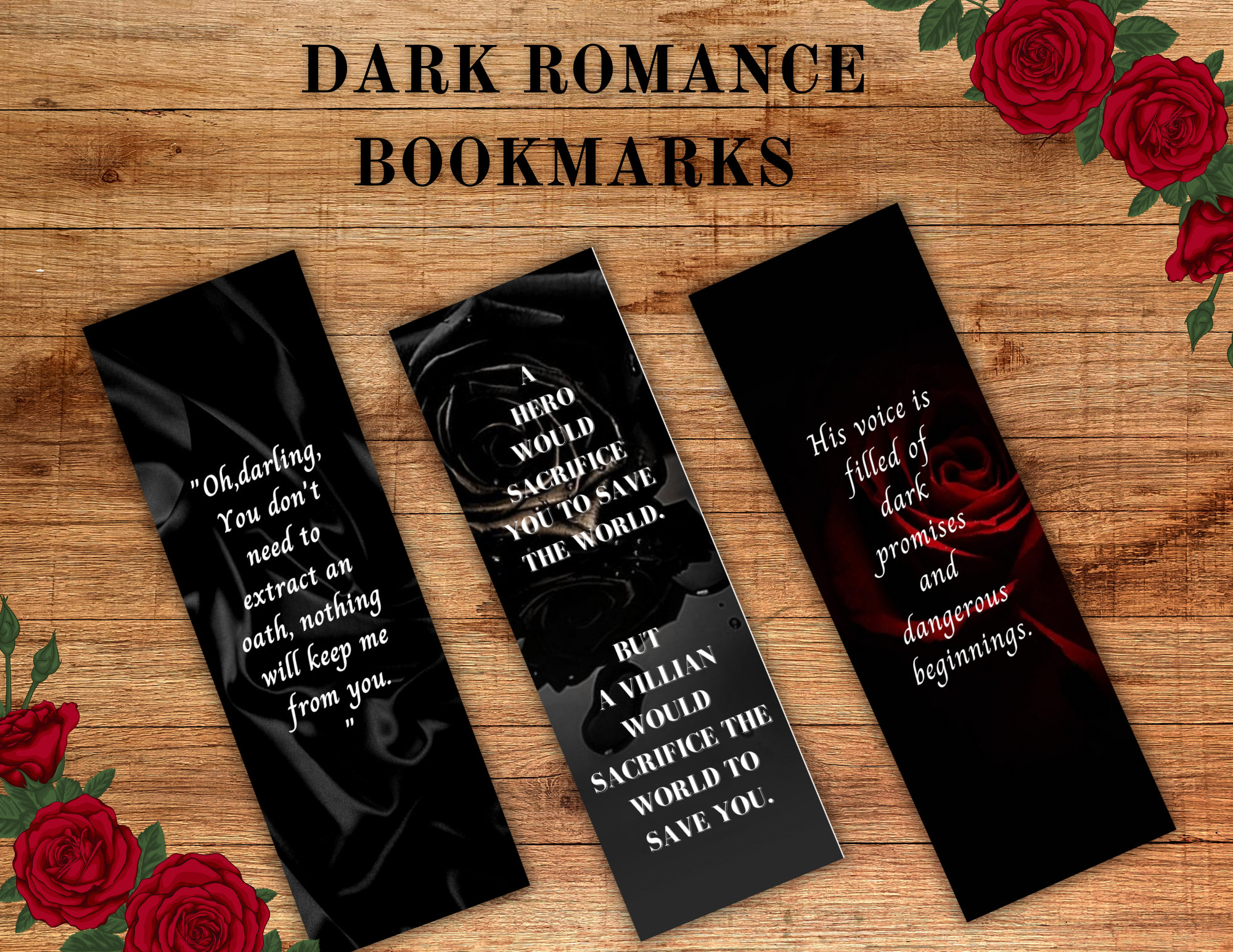 Dark Romance Reader Bookmarks Digital Printable Bookmarks Spicy