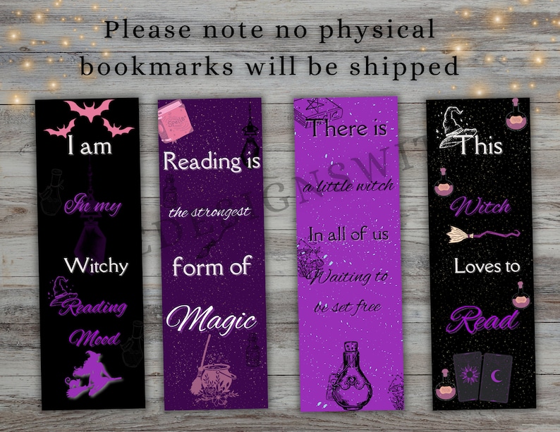 Printable Witchy Bookmarks - Instant Download | Mystical and Magical Designs for Readers ...