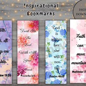 Christian Bookmarks | 2x6 Inch Digital Download | Bible Verse Bookmarks | Faith-Based Printable Bookmarks | Scripture Bookmark Set