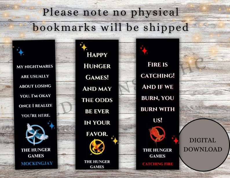 Printable Matching Bookmarks Hunger Games Bookmarksreader Gift Gift ...
