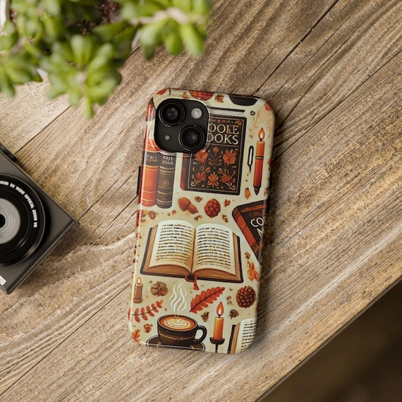 Cozy Books Phone Case, Book Lover Theme, Hygge iPhone Cases, Gift