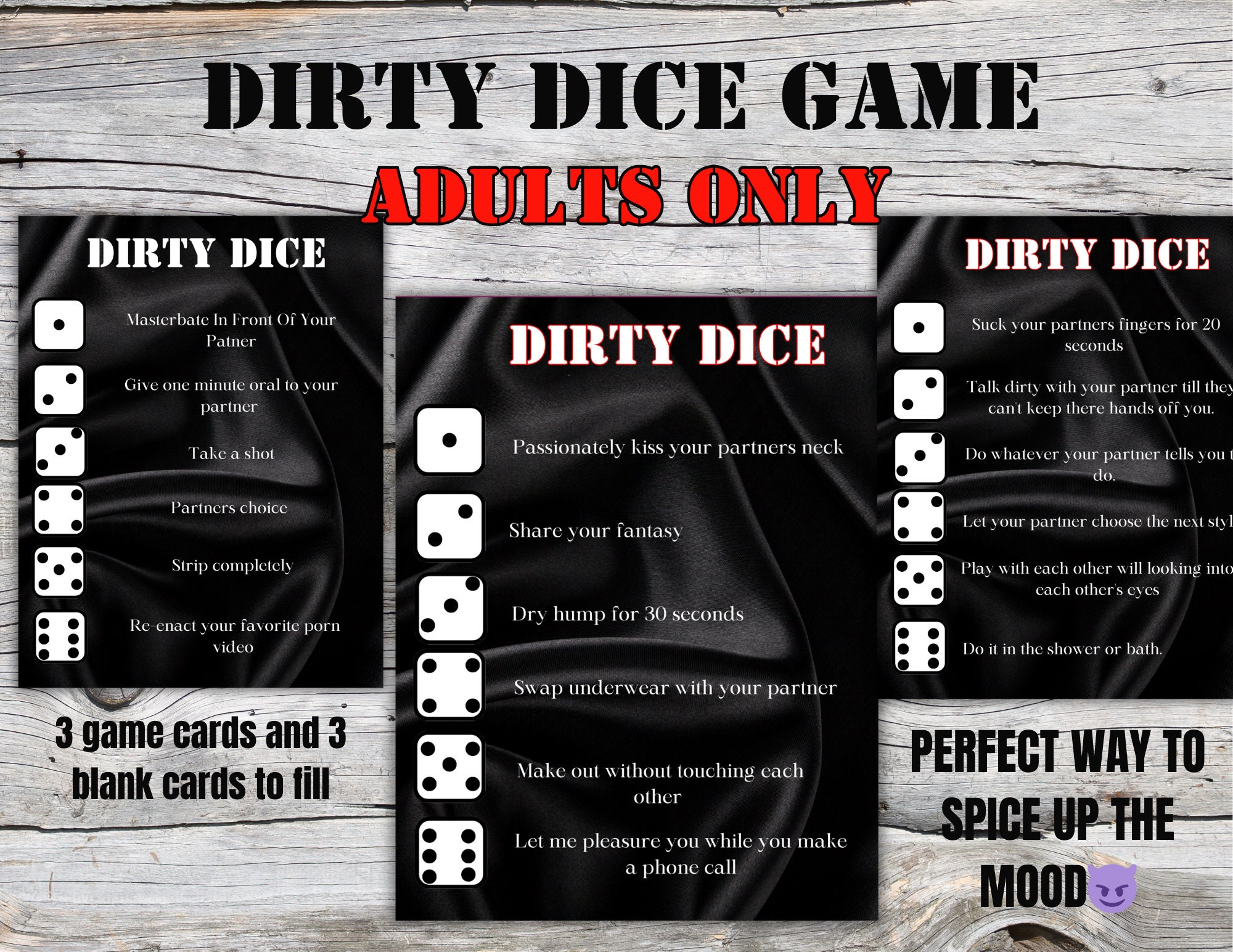 Dirty Dice Game , Couples Games , Adult Games for Couples , Printable