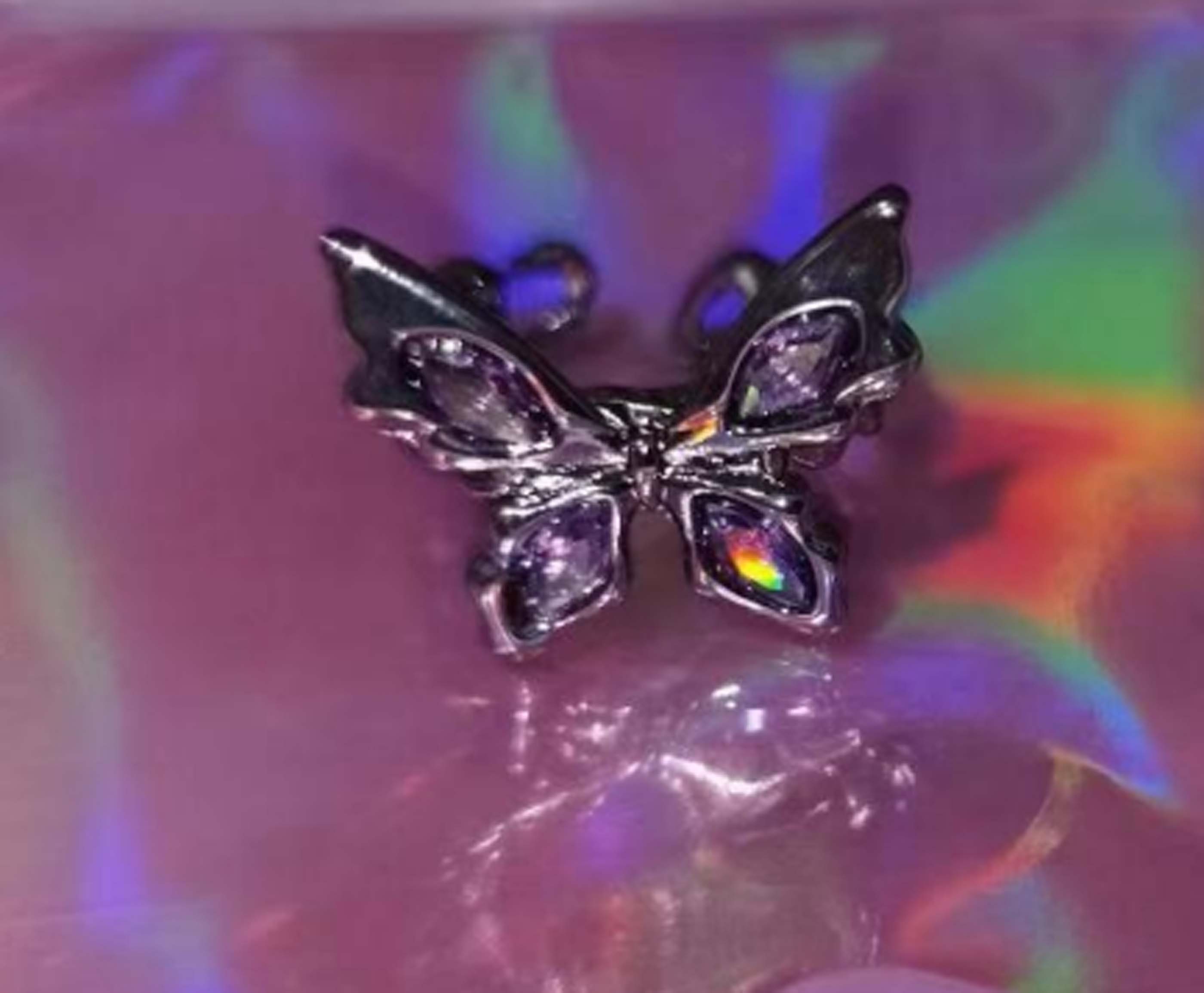 Real Butterfly Ring Purple Butterfly Ring Embossed Ring Etsy