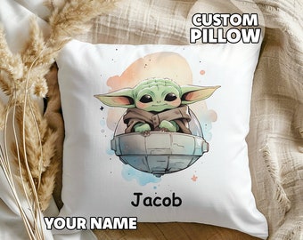 Personlig Star Wars-kudde - Barnrumsdekor, Present till barn, Ditt namn, Anpassad present, Present till barn, Babyshower-present, Födelsedagspresent