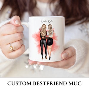 Aangepaste mok meisjes - Besties-cadeau, gepersonaliseerd cadeau, cadeau voor beste vriend, cadeau voor beste vriend, aangepast cadeau, liefhebbers van mokken, kerstcadeau