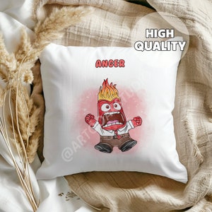 Poduszka Anger Inside Out 2 - To w porządku czuć emocje, prezent dla dzieci, wystrój pokoju dziecięcego, emocje, czuję złość, pokój dziecięcy, baby shower