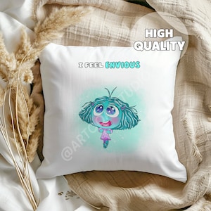Poduszka Envy Inside Out 2 - To w porządku czuć emocje, prezent dla dzieci, wystrój pokoju dziecięcego, emocje, czuję zazdrość, poduszka dla dzieci