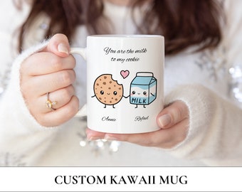 Cookie And Milk Mug - Cookie Lover Gift - Coffee Mug For Friends - Valentines Day Gift - Custom Couple Mug - Anniversary Gift For Girlfriend
