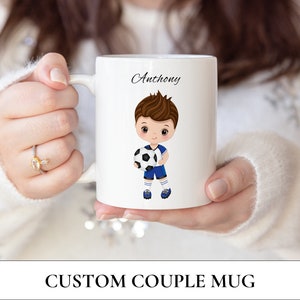 Gepersonaliseerde voetbalmok - Jongen cadeau, cadeau voor kinderen, aangepaste mok, voetbalmok, beste cadeau voor jongens, verjaardagscadeau, cadeau voor hem, echtgenoot cadeau