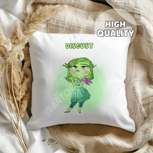 Poduszka Disgust Inside Out 2 - To w porządku czuć uczucia, prezent dla dzieci, wystrój pokoju dziecięcego, emocje, czuję obrzydzenie, baby room shower