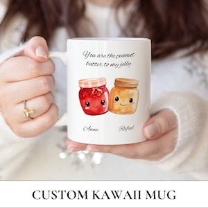 Mug couple personnalisé - Mug beurre de cacahuètes dans ma gelée - Cadeau Saint-Valentin pour elle, cadeau personnalisé pour petit ami - Mug VDay, amateur de confiture