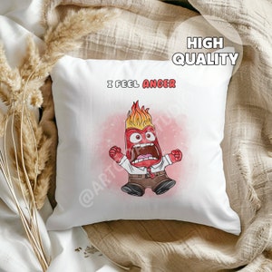 Poduszka Anger Inside Out 2 - To w porządku czuć emocje, prezent dla dzieci, wystrój pokoju dziecięcego, emocje, czuję złość, pokój dziecięcy, baby shower